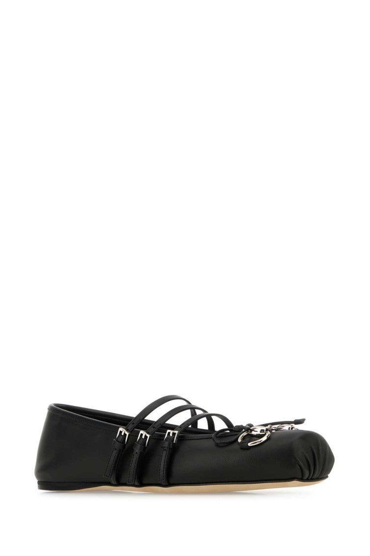 Black Leather Ballet Flats 2