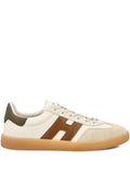 White Brown Logo Sneakers 1