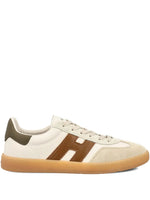 White Brown Logo Sneakers 1