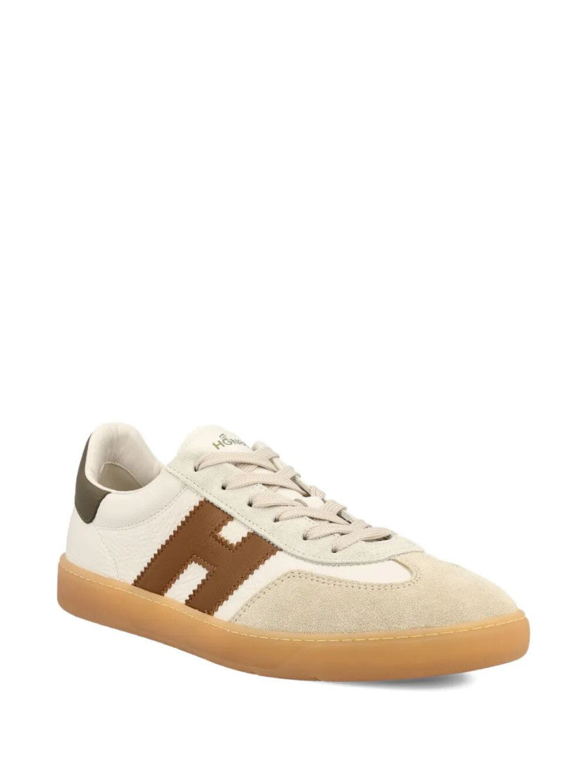 White Brown Logo Sneakers 2