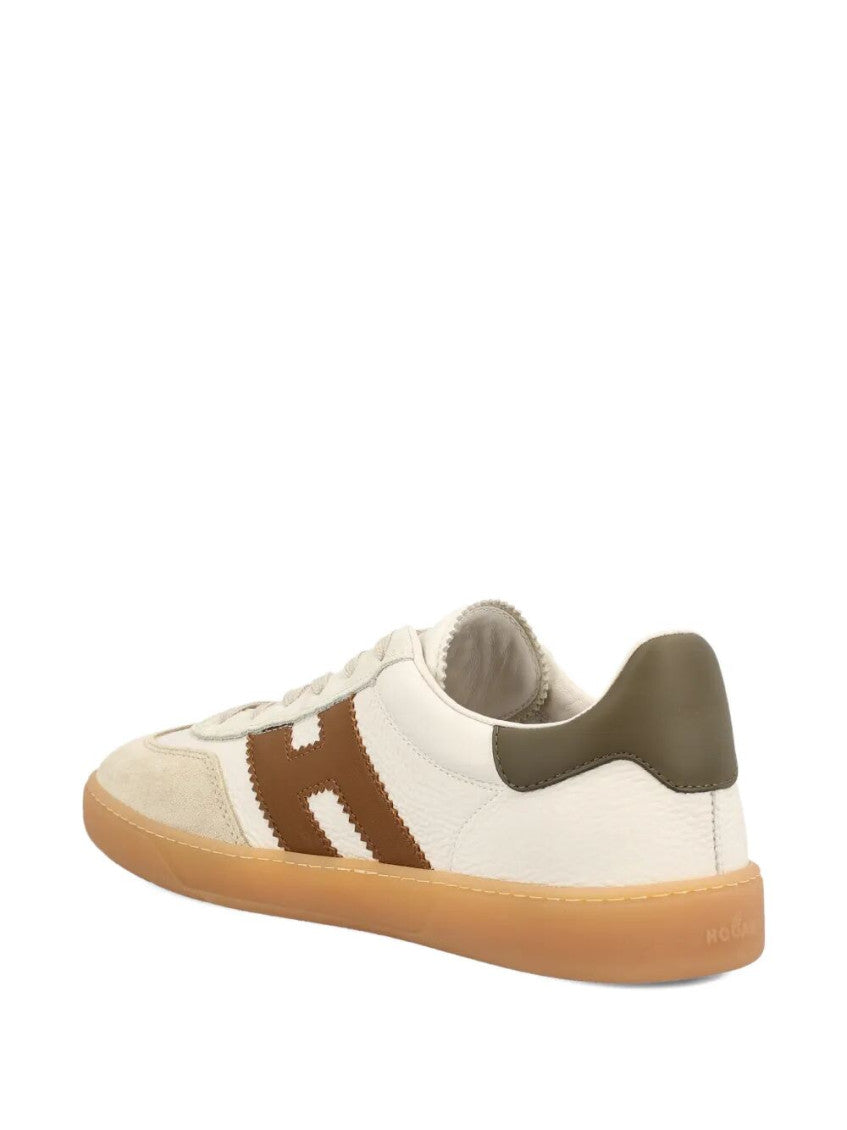 White Brown Logo Sneakers 3