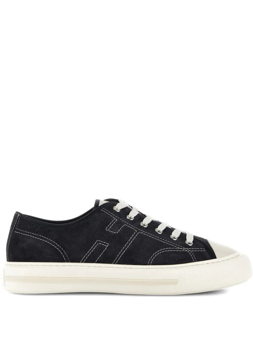 Dark Blue Lace Up Sneakers 1