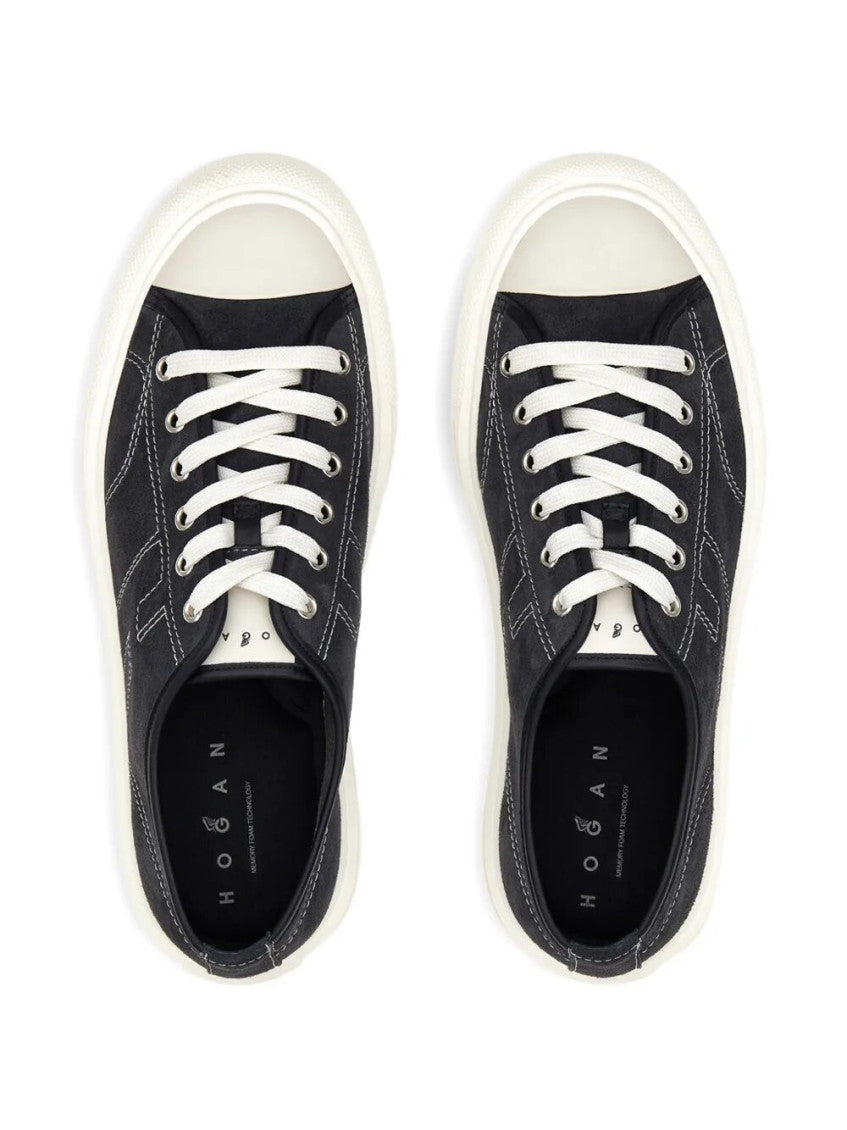 Dark Blue Lace Up Sneakers 2