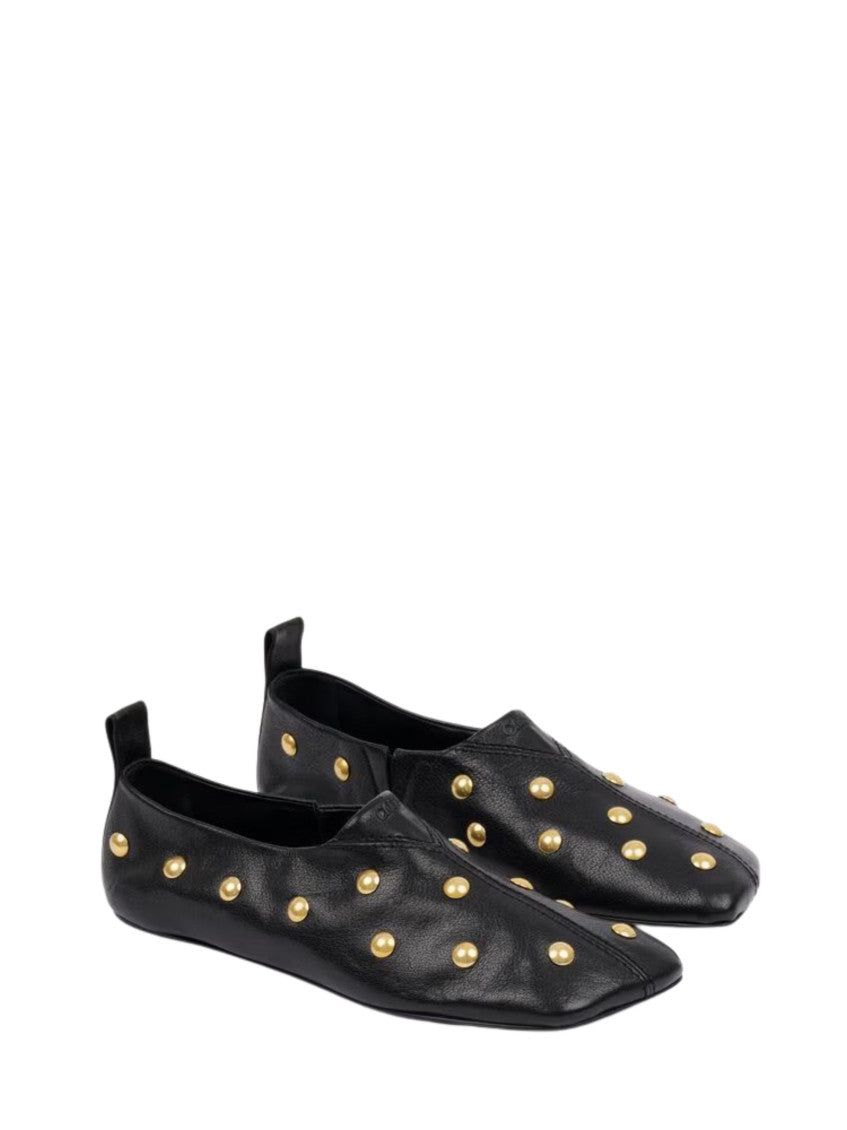 Black Leather Ballet Flats 2