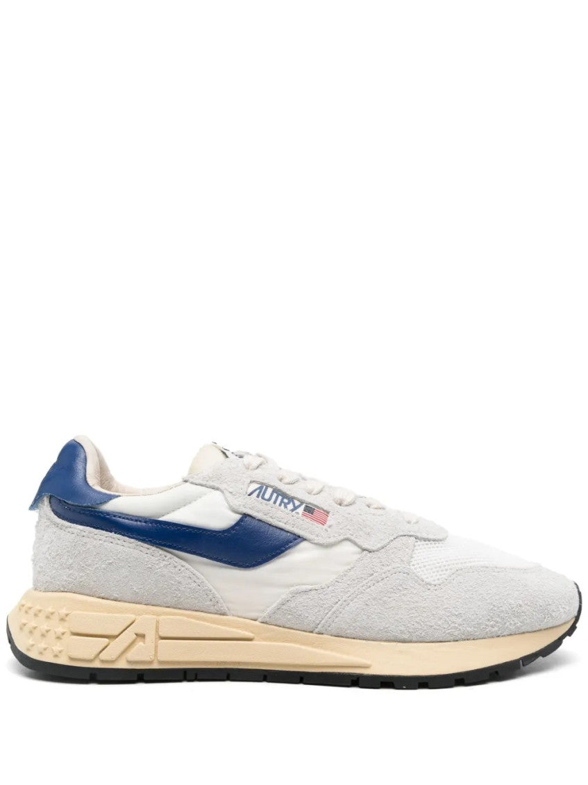 White Blue Lace Up Sneakers 2