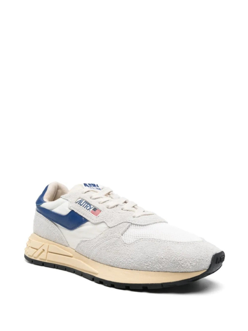 White Blue Lace Up Sneakers 3