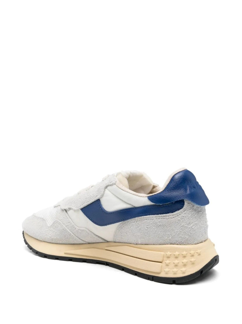 White Blue Lace Up Sneakers 4