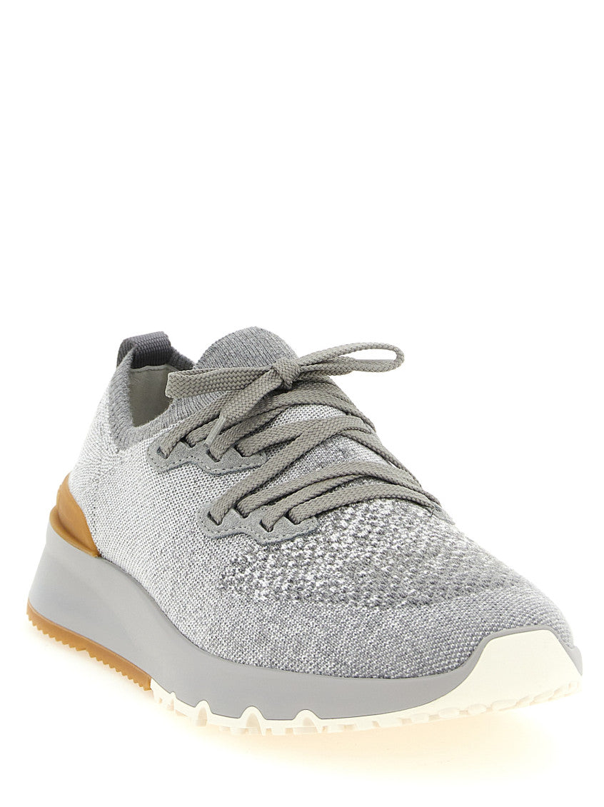 Grey Lace Up Sneakers 2