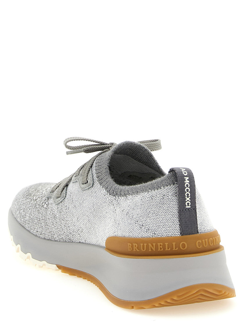 Grey Lace Up Sneakers 3