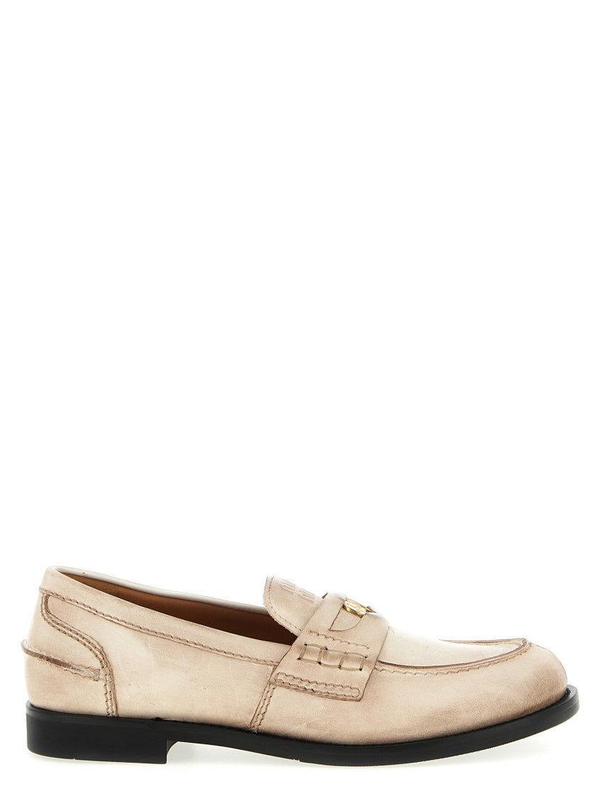 Off White Leather Loafers 1