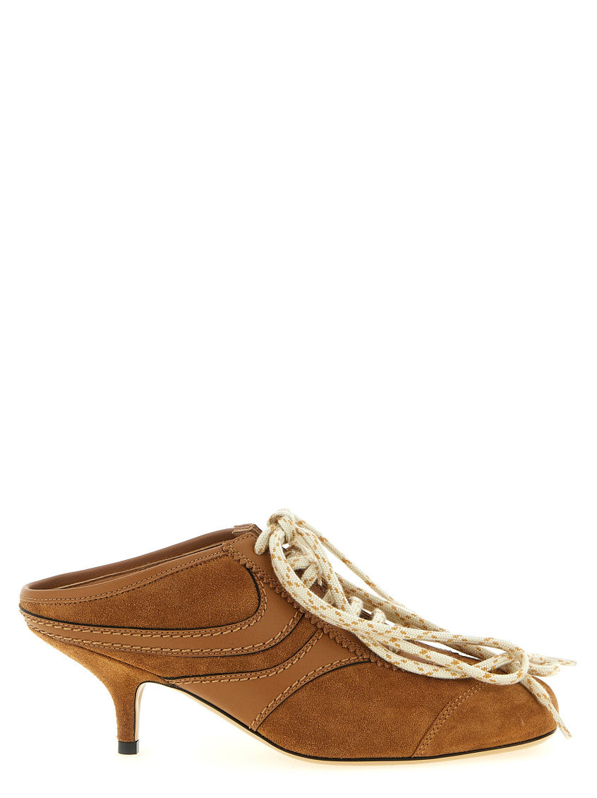 Brown Heeled Suede Sneakers 1