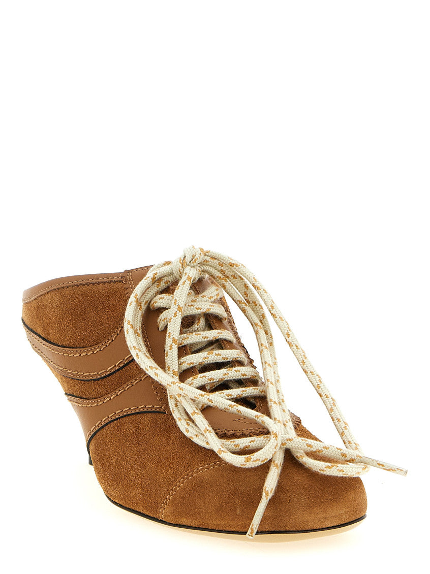 Brown Heeled Suede Sneakers 2