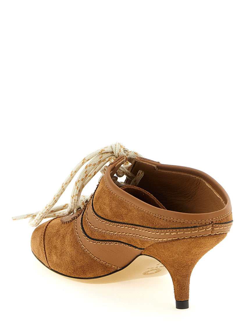 Brown Heeled Suede Sneakers 3