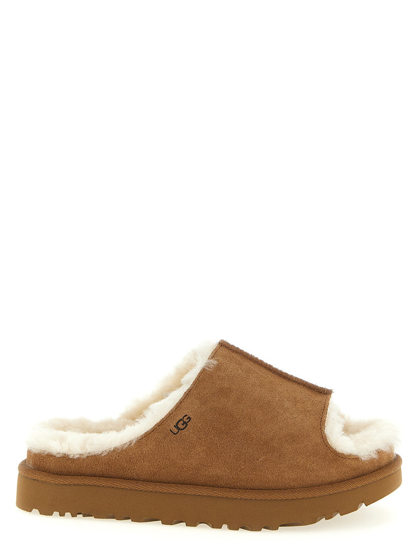 Brown Suede Slides 1