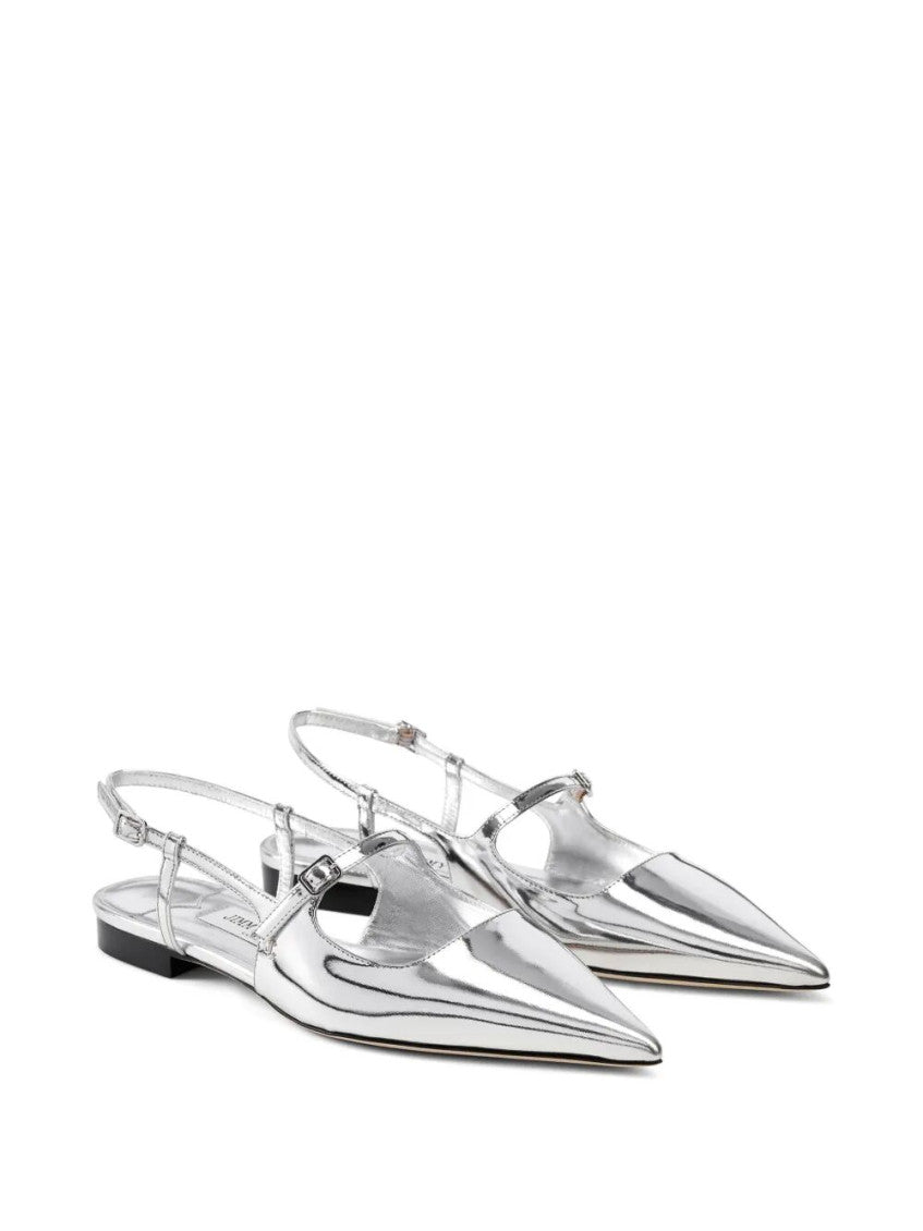Silver Pointed Toe Ballet Flats 2
