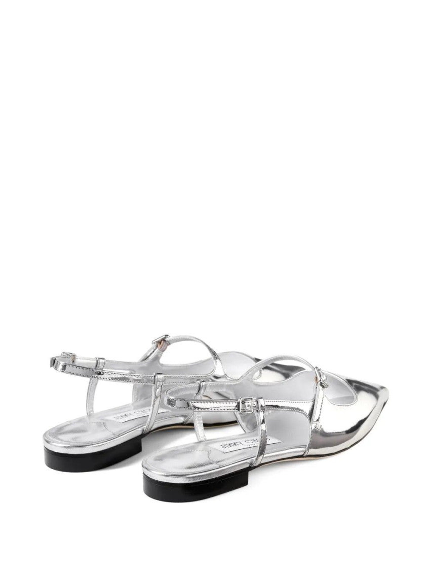 Silver Pointed Toe Ballet Flats 3