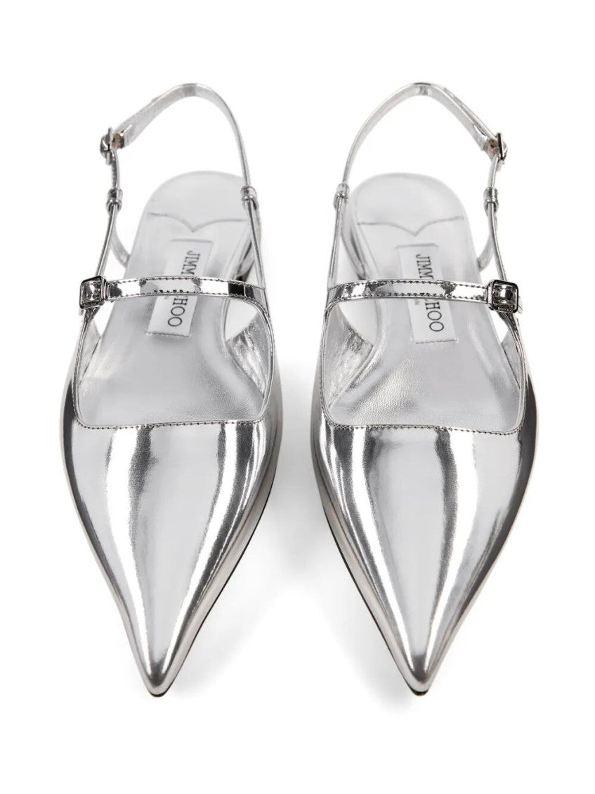 Silver Pointed Toe Ballet Flats 4