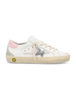 Girls White Lace Up Sneakers 1