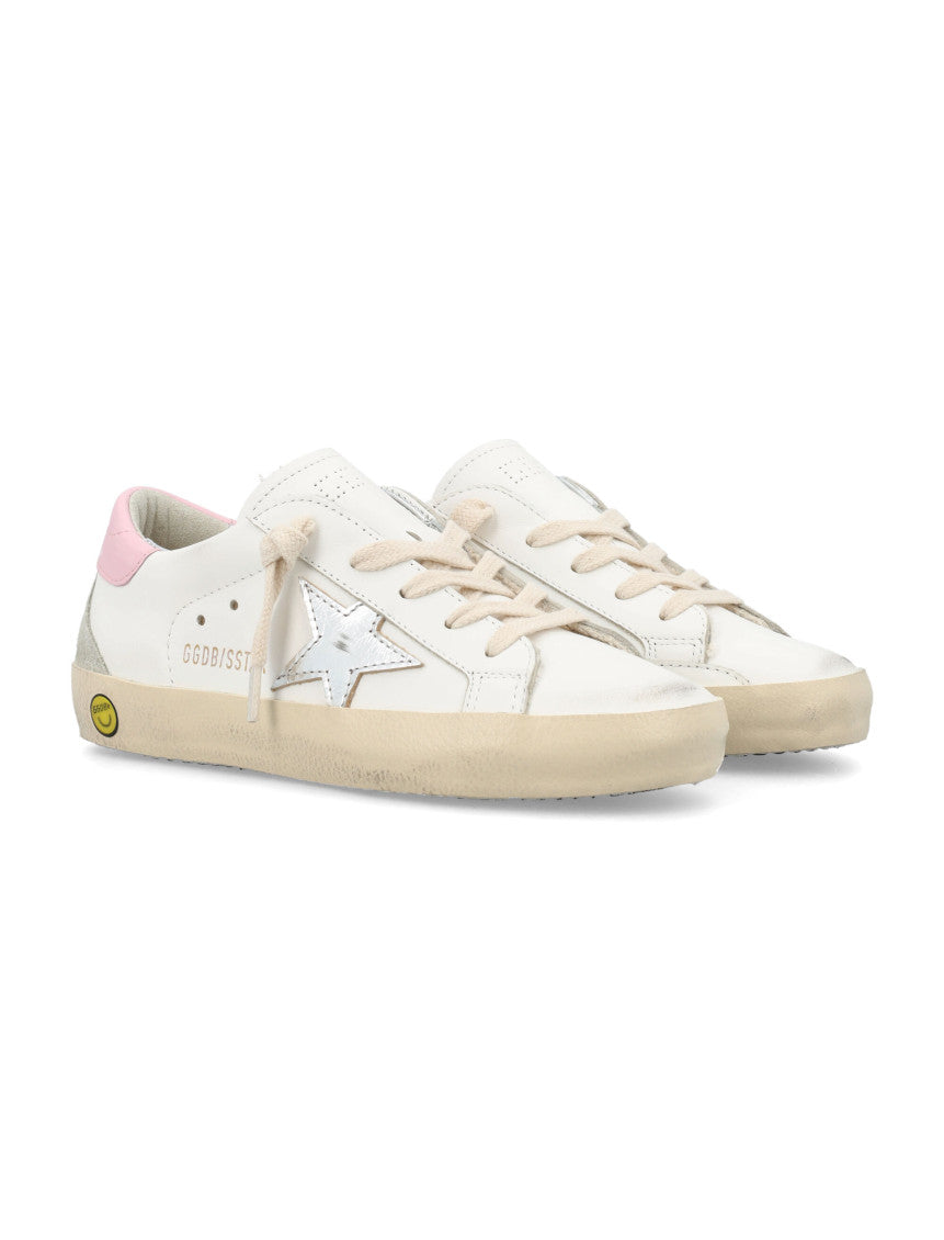 Girls White Lace Up Sneakers 2