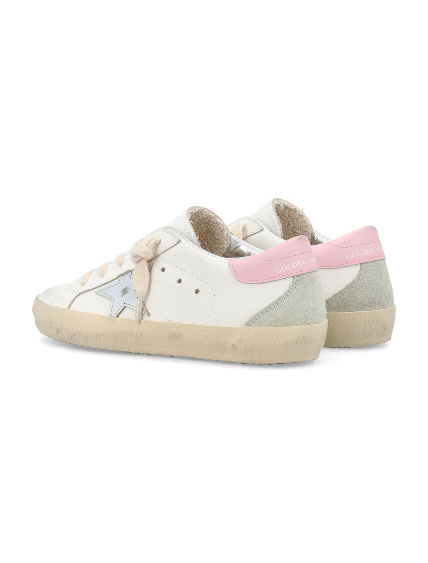 Girls White Lace Up Sneakers 4