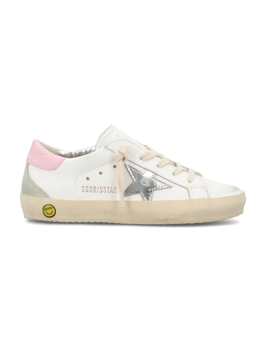 Girls White Lace Up Sneakers 5
