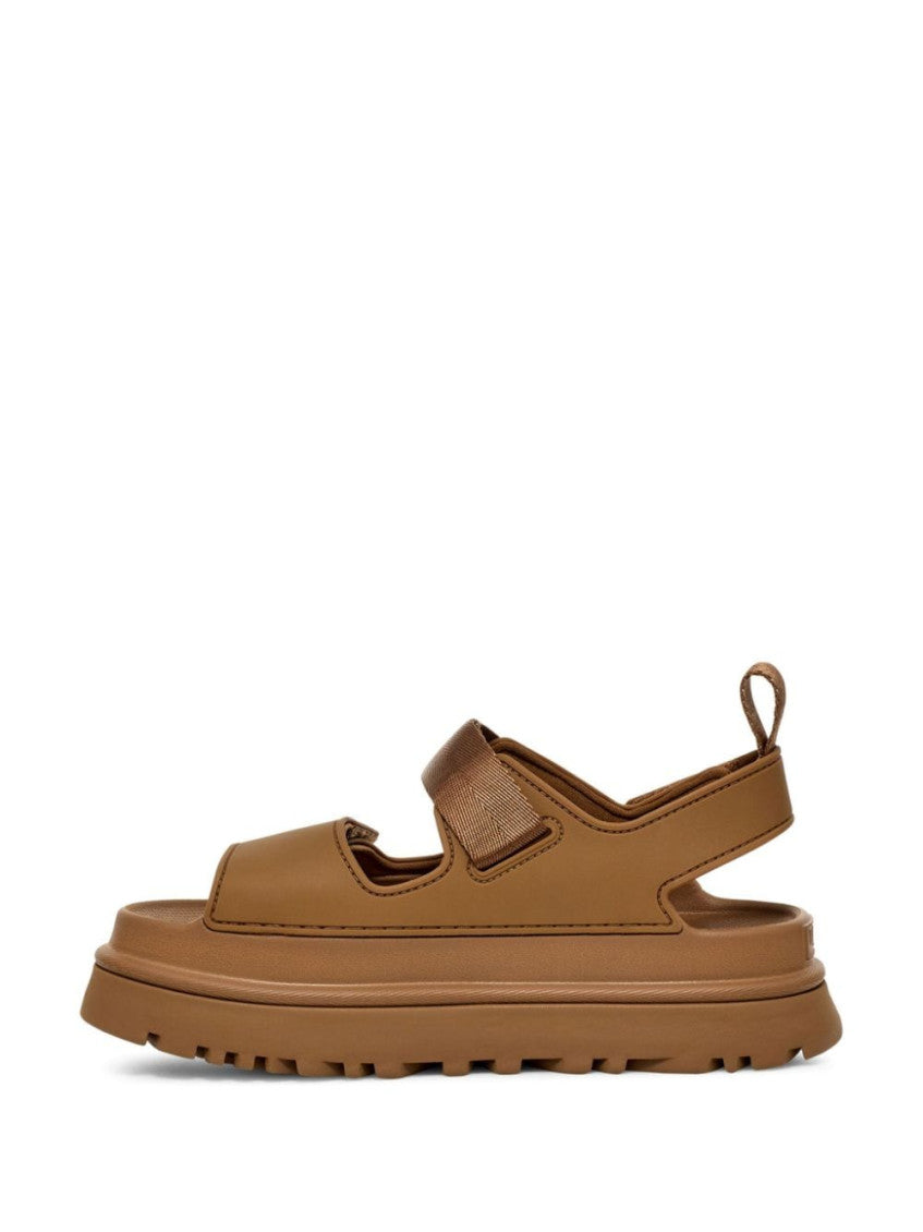 Brown Logo Platform Sandals 2