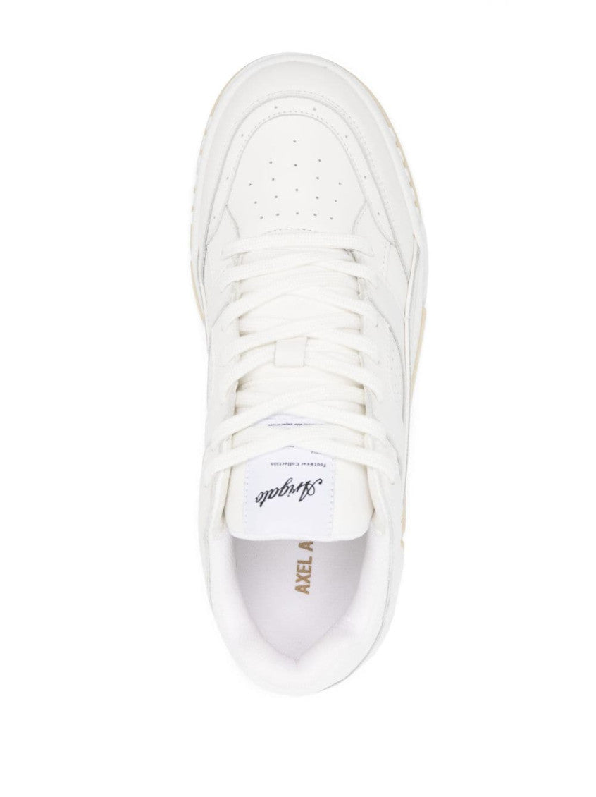 White Solid Lace-up Sneakers 7