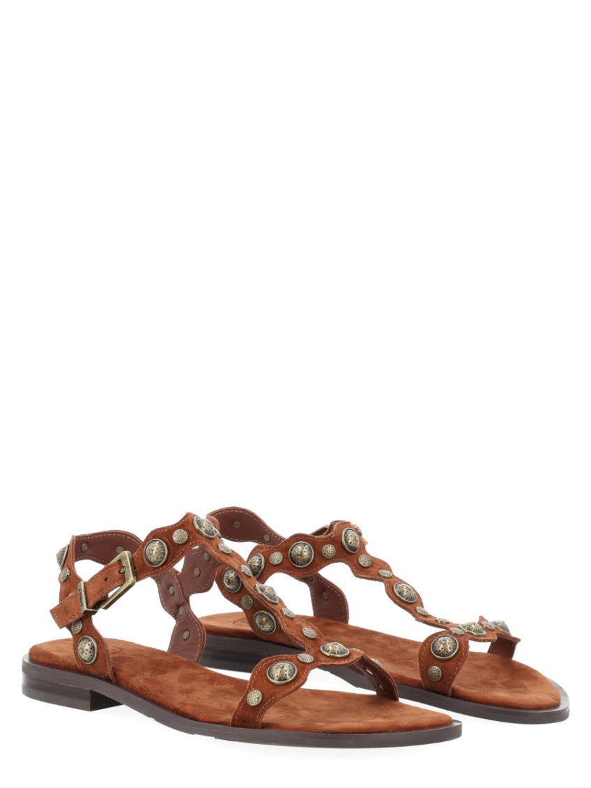 Brown Embellished Sandals 2