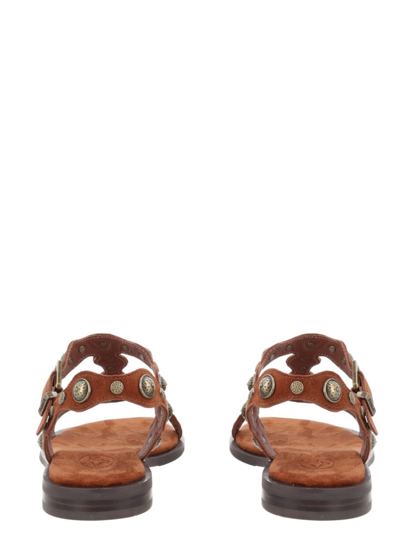 Brown Embellished Sandals 4
