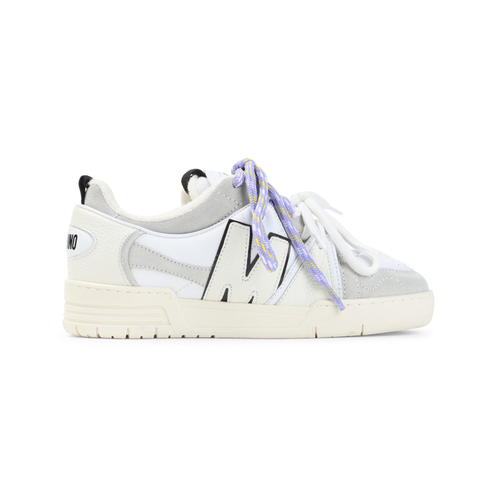 White Color Block Sneakers 1