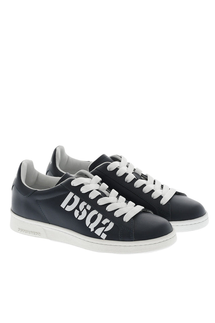 Navy Blue Logo Sneakers 2