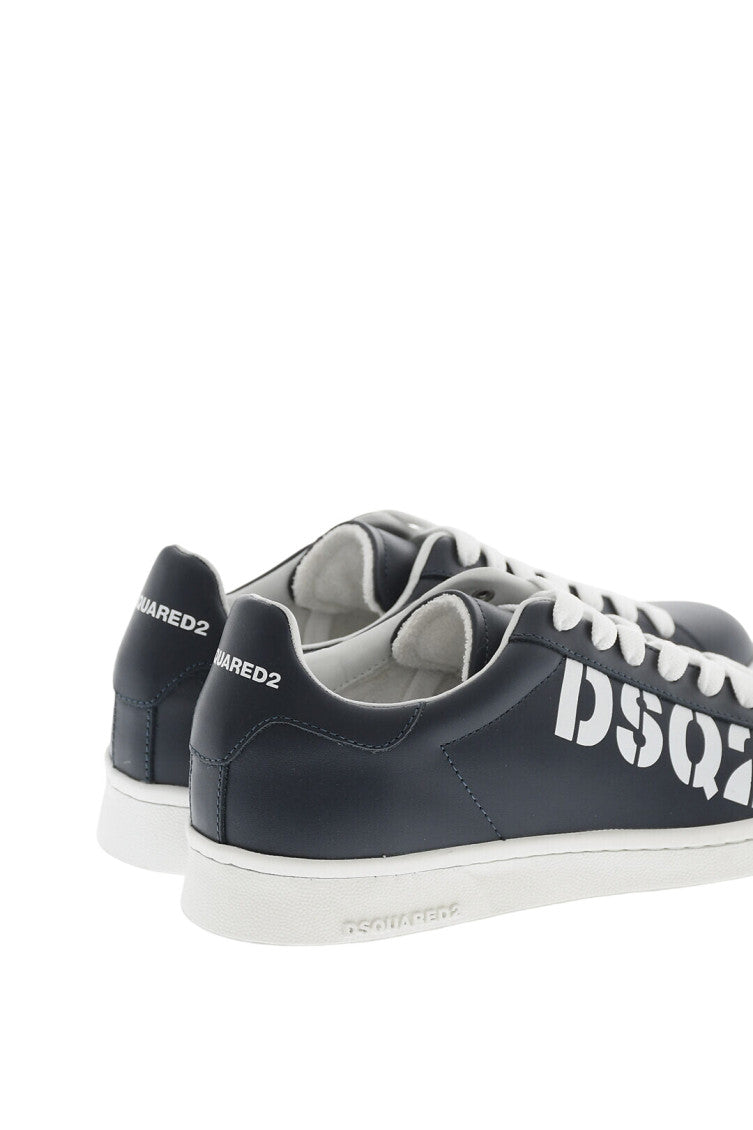 Navy Blue Logo Sneakers 3