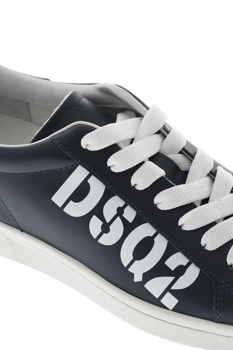 Navy Blue Logo Sneakers 4