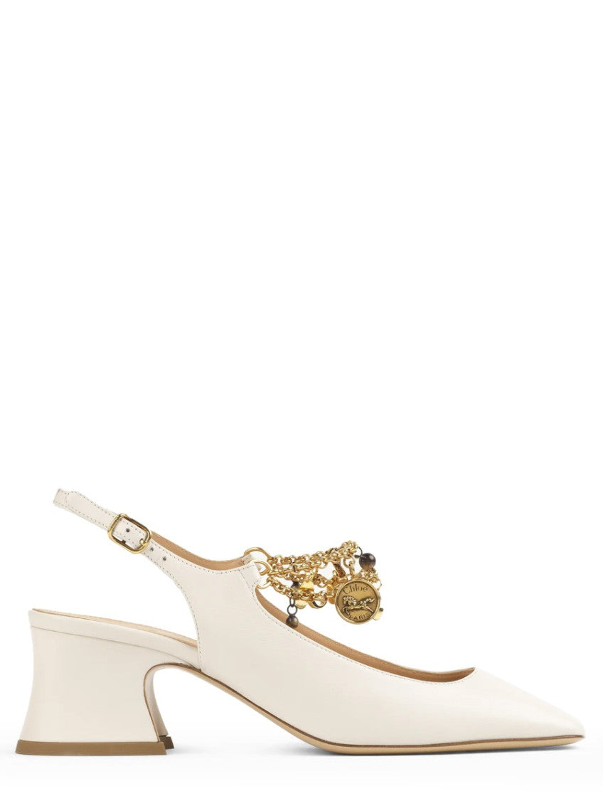 White Embellished Pumps 1