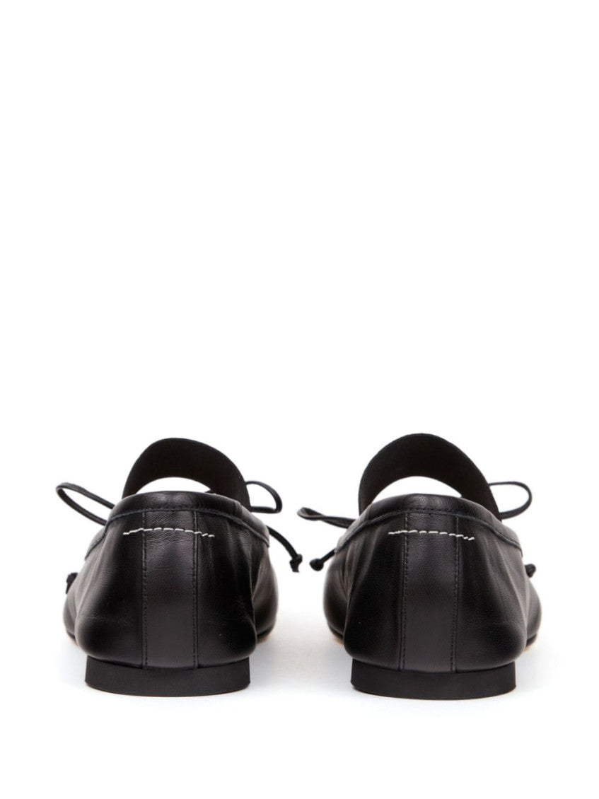 Black Leather Ballet Flats 4
