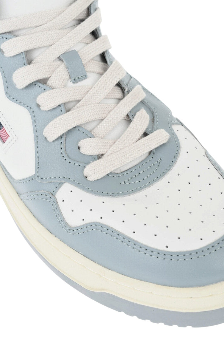 White Color Block Medalist Sneakers 4
