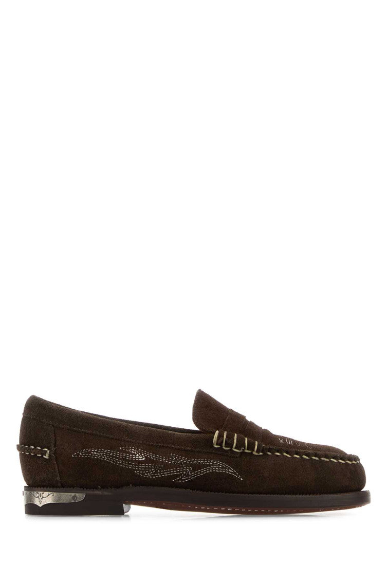 Brown Embellished Loafers 1