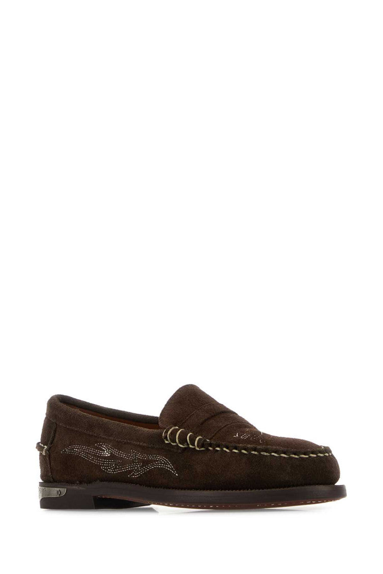 Brown Embellished Loafers 2