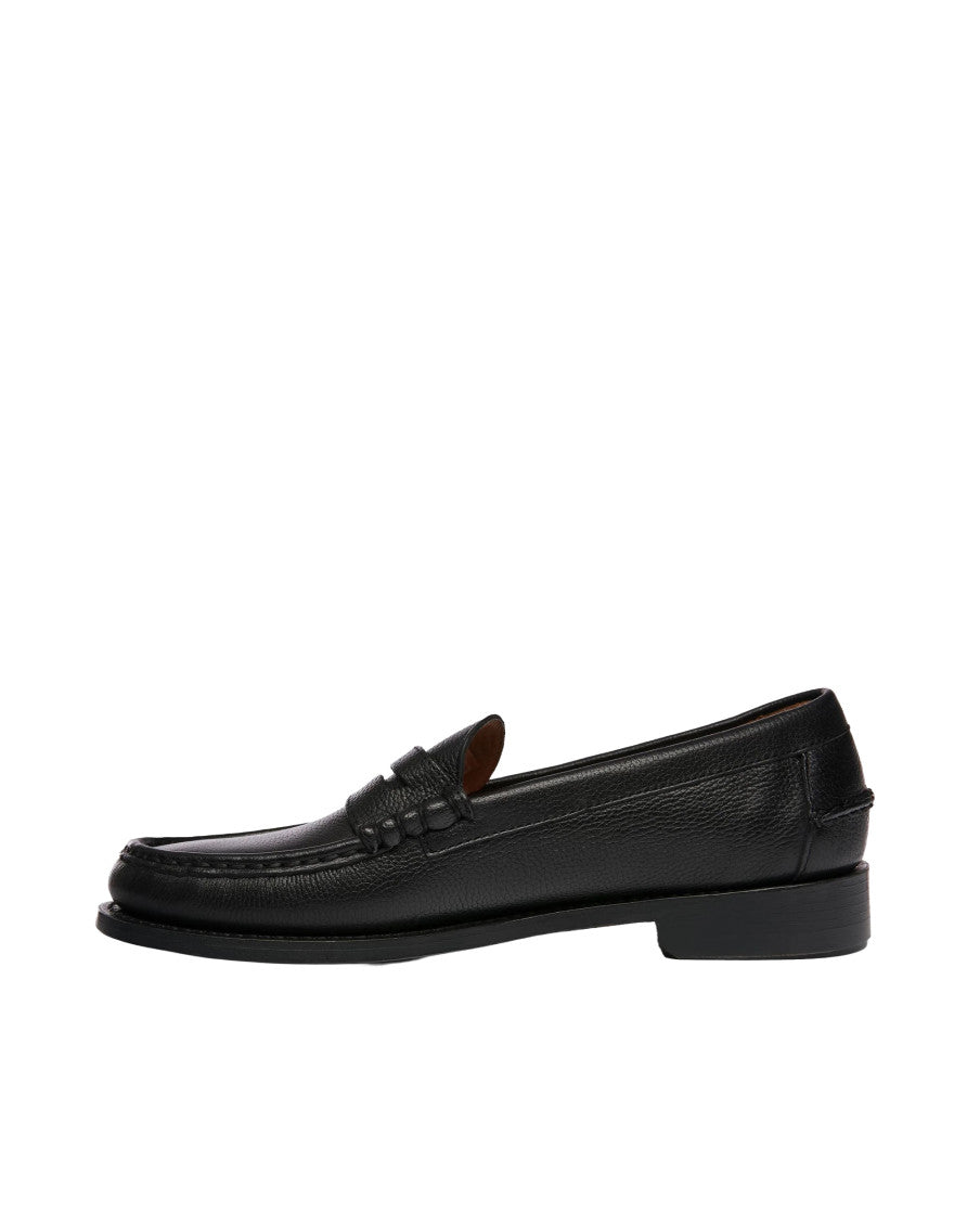 Black Textured Ravenna Loafers 3