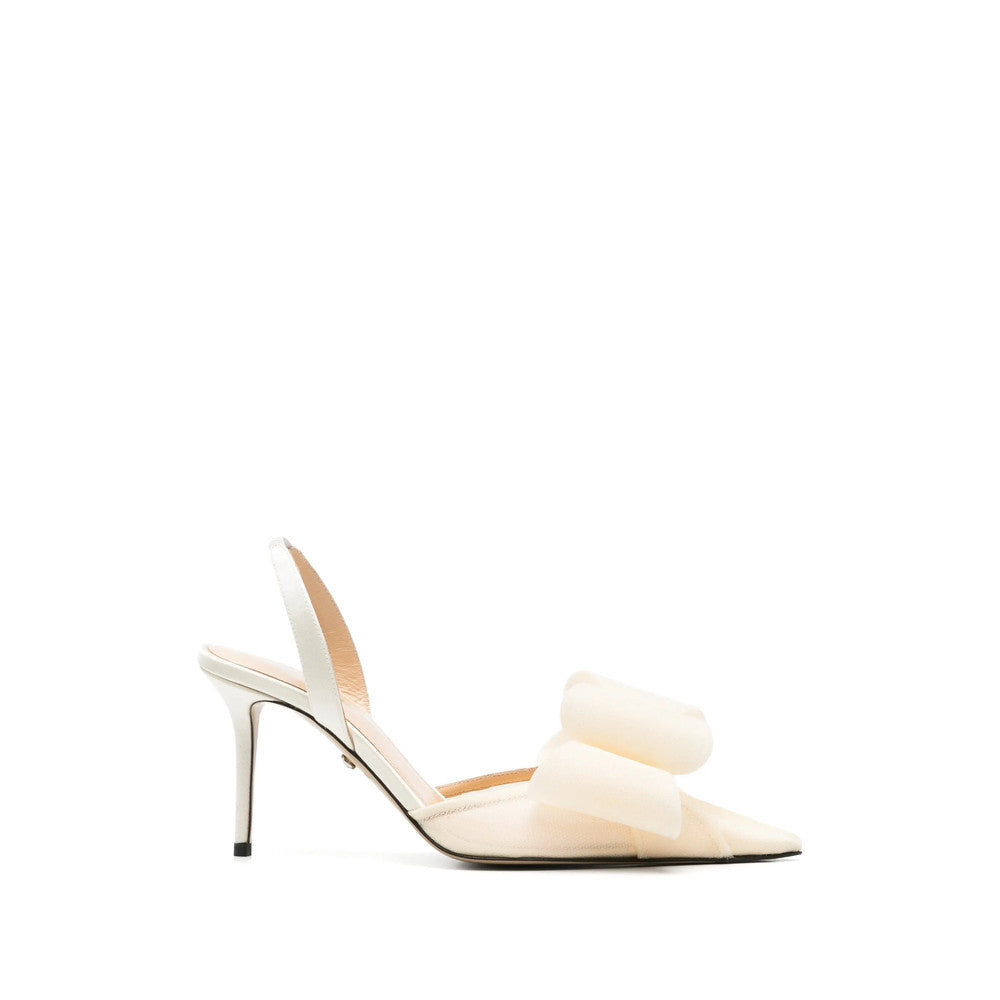Beige Bow Pumps 1