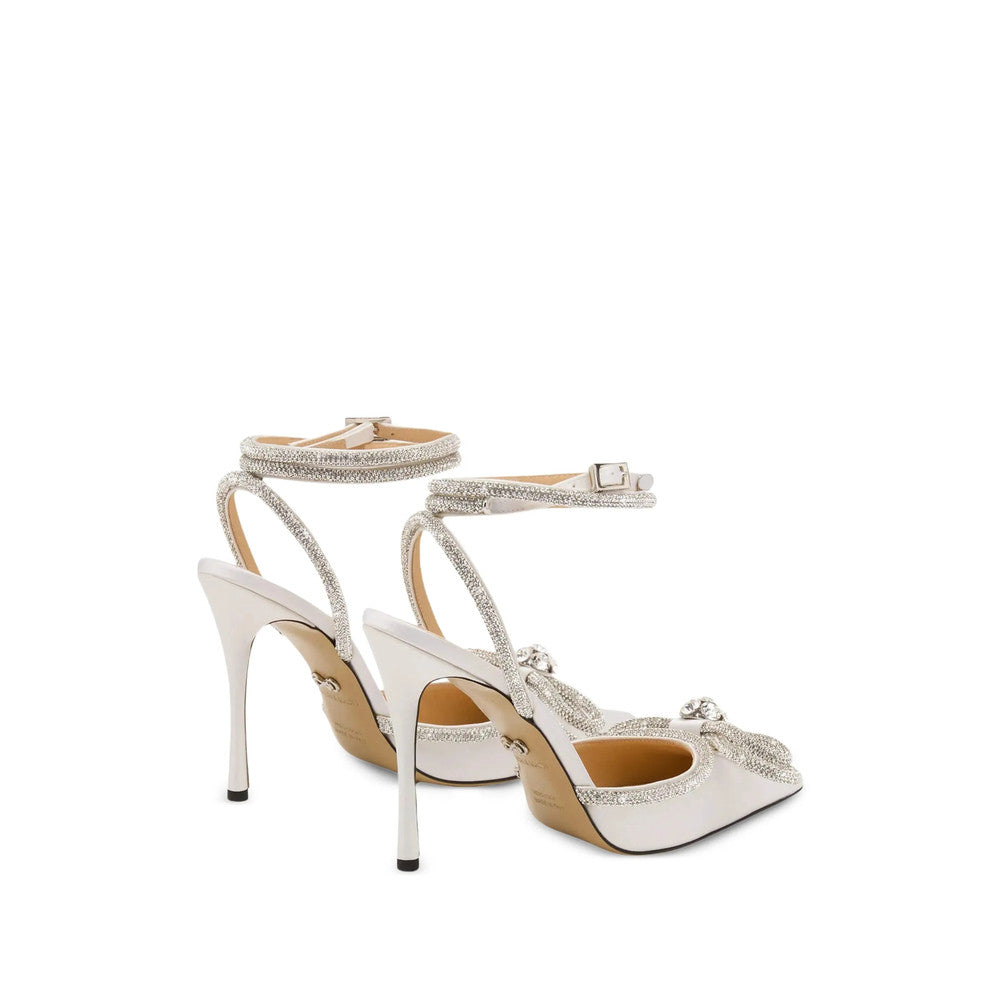 White Embellished Bow Pumps 3