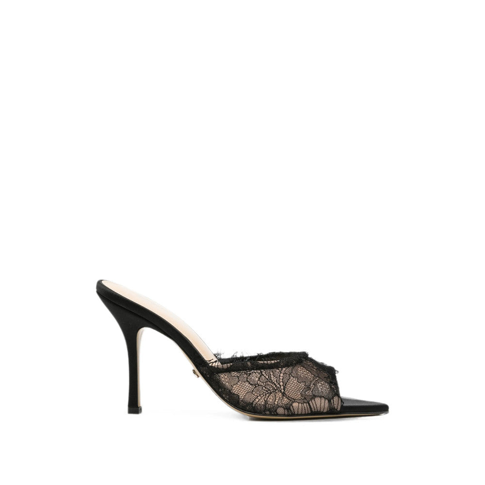 Black Lace Eyelash Heels 1