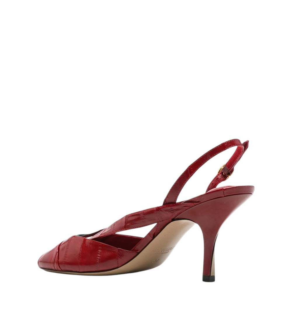 Red Textured Duelo Pumps 4