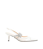 White Floral Crystal Pumps 1