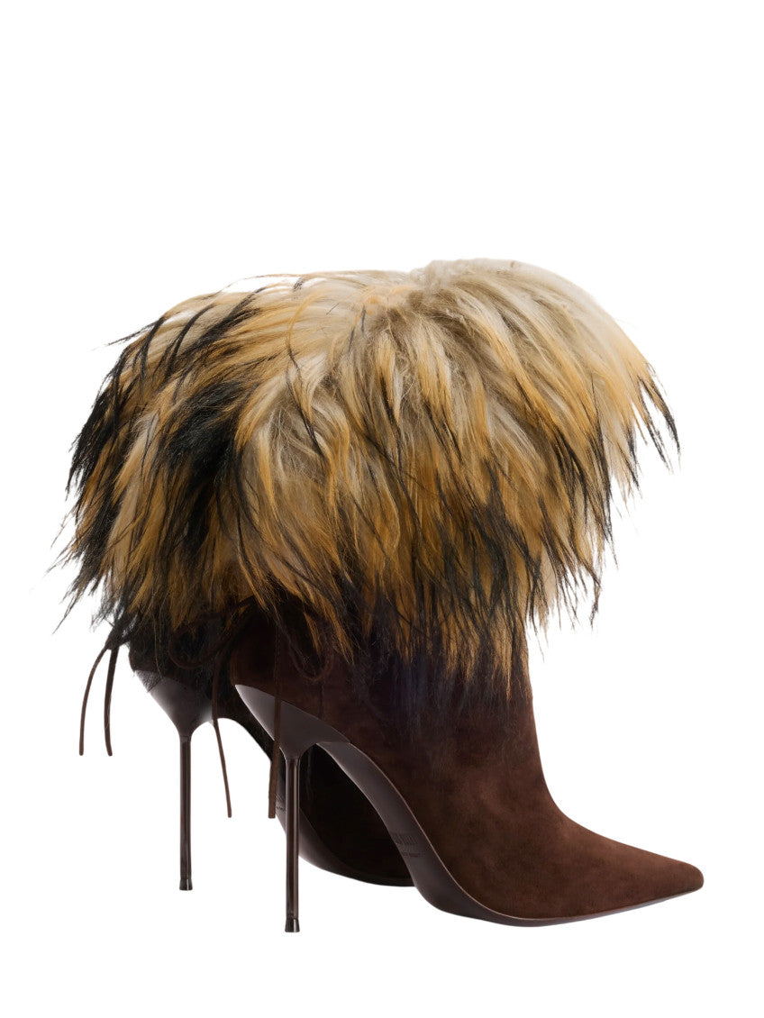 Brown Lidia Ankle Fur Boots 3