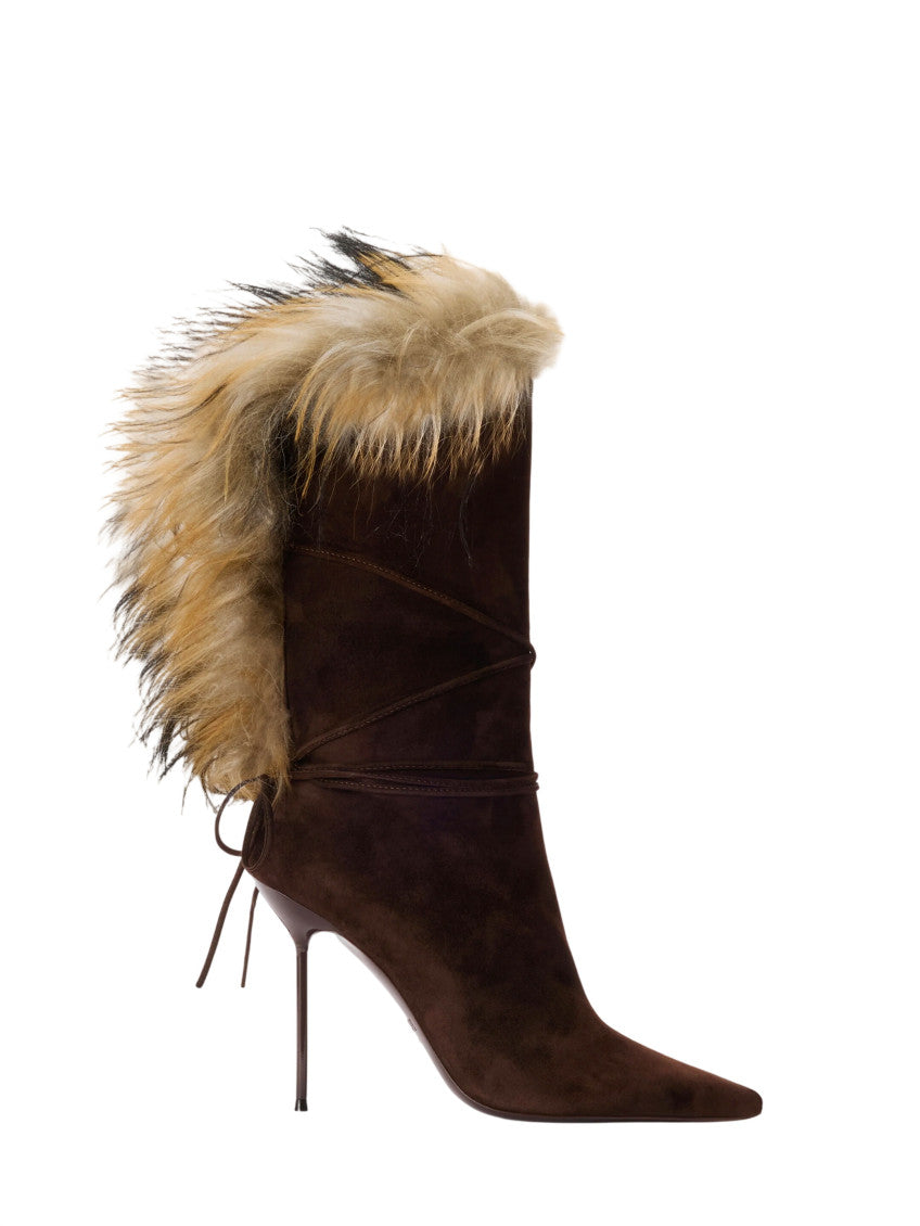 Brown Lidia Ankle Fur Boots 4