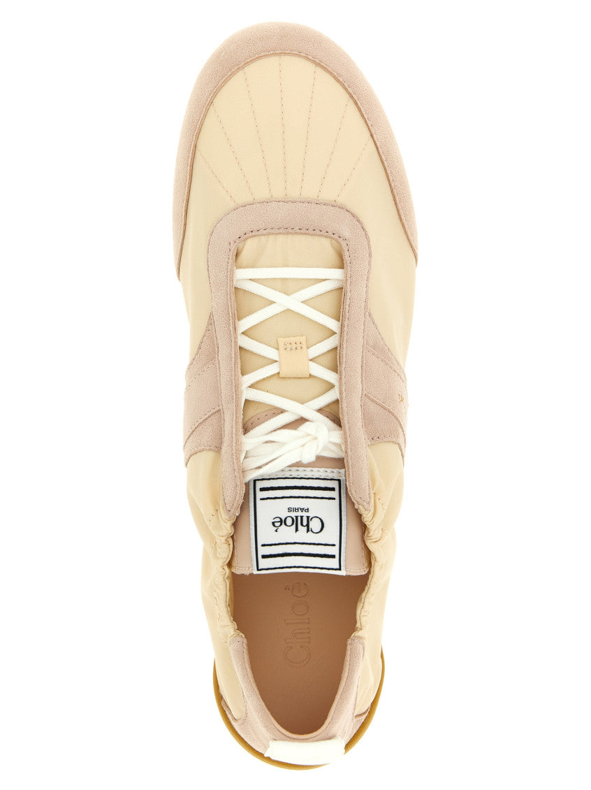 Beige Lace Up Sneakers 4