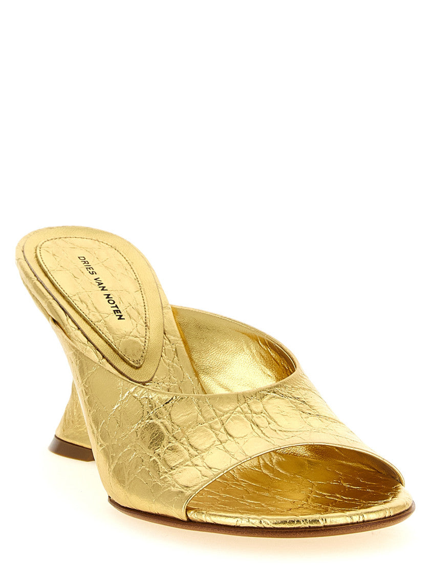 Gold Curved Wedge Heels 2