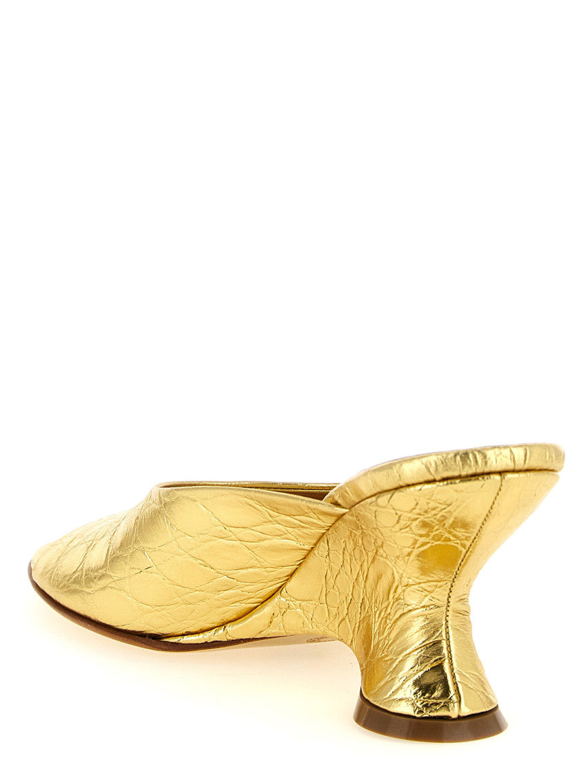 Gold Curved Wedge Heels 3