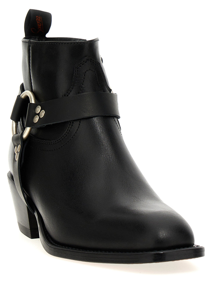Black Dulce Belt Ankle Boots 2